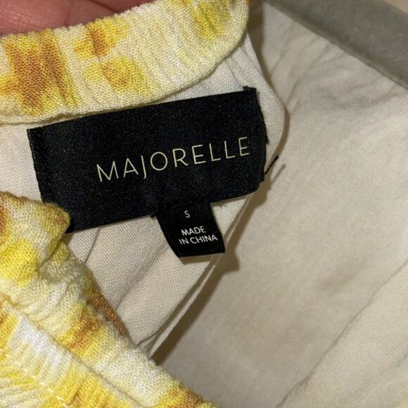 Majorelle Baker yellow tie dye high neck halter mini dress. - Picture 8 of 10